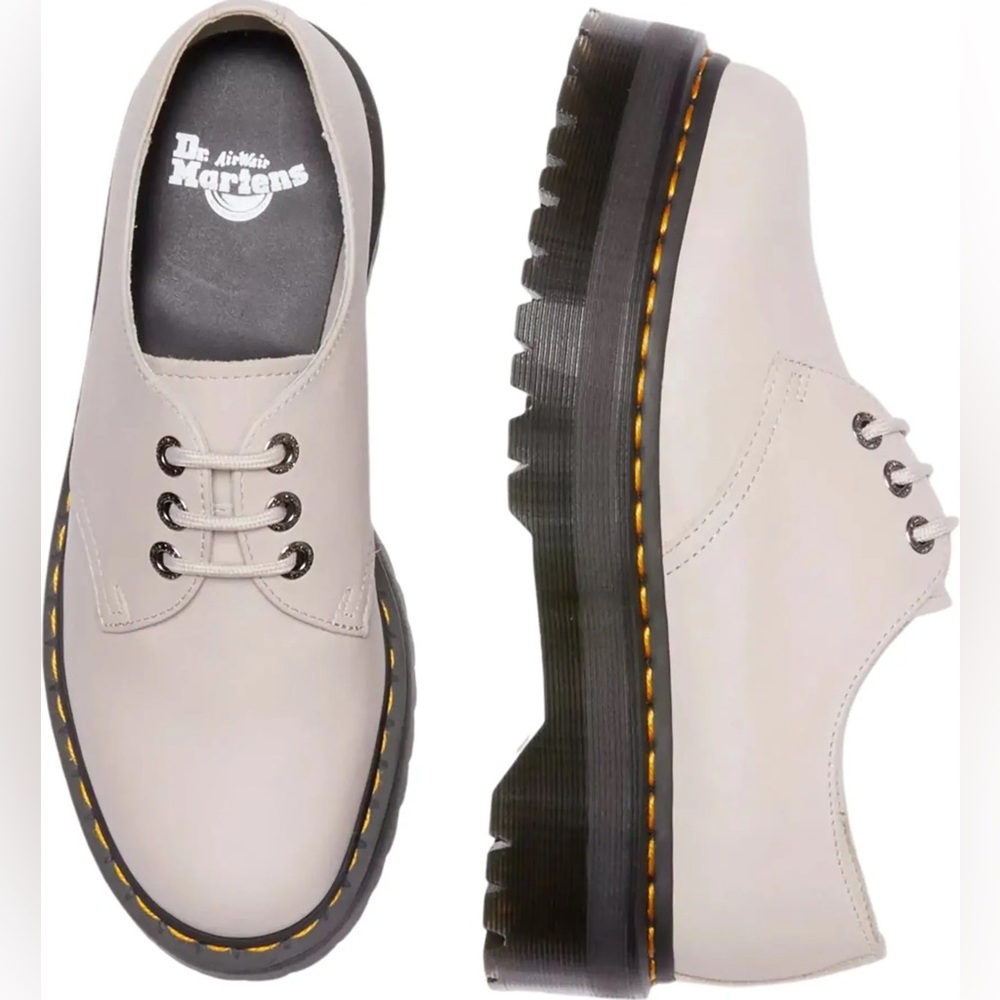 Authentic Dr Martens 1461 II Pisa Leather Platform Shoes Women’s 6 Vintage Taupe